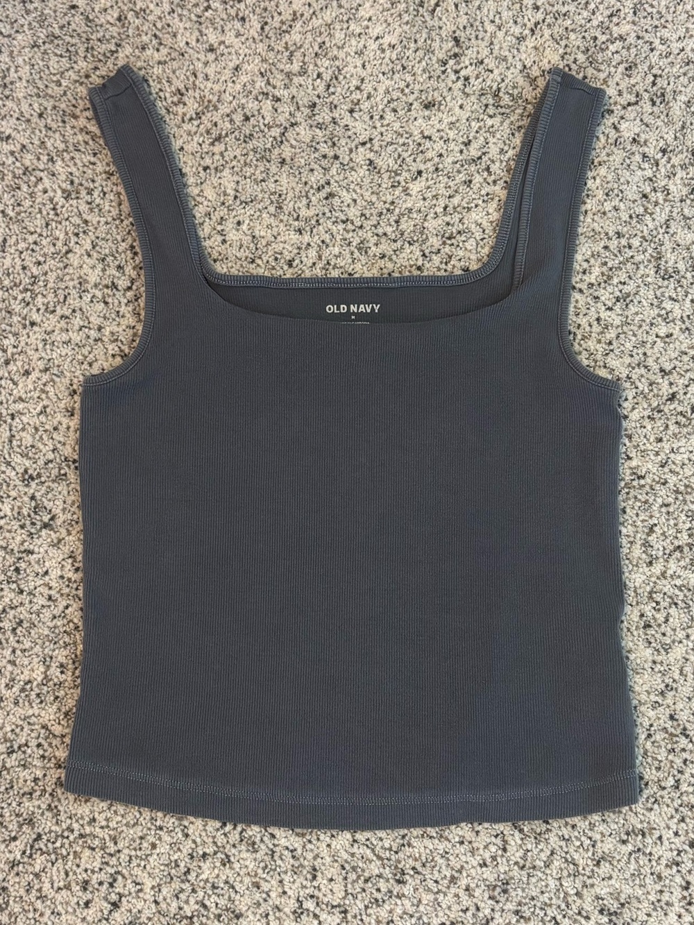Grey ribbed tank